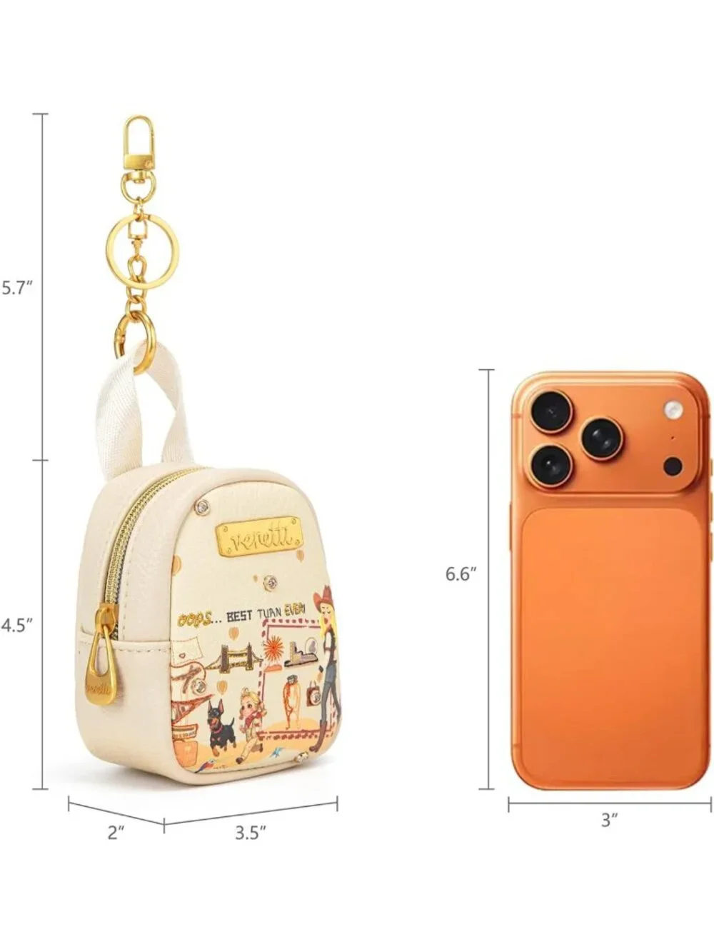 Cityscape Coin Pouch Keychain | Cute Change Purse for Coins & Small Essentials